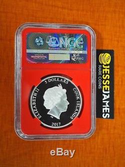 2017 Cook Islands 1 Ounce Silver Spiderman Ngc Pf70 First Day Mercanti Stan Lee