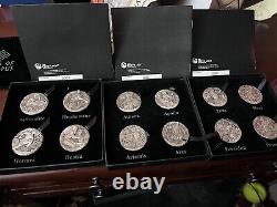 2017 Cook Islands $2 2oz Silver Gods of Olympus Gem Antiqued Full set! All 12