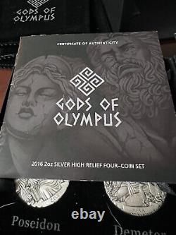 2017 Cook Islands $2 2oz Silver Gods of Olympus Gem Antiqued Full set! All 12