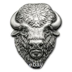 2017 Cook Islands 2 oz Silver Antique Finish American Buffalo
