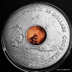 2017 Cook Islands $20 3 oz silver The RED PLANET coin with meteorite insert