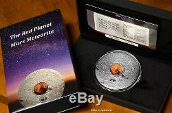 2017 Cook Islands $20 3 oz silver The RED PLANET coin with meteorite insert