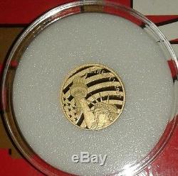 2017 Cook Islands $5.00 1/10 oz. 24 Pure Gold Statue Of Liberty Sealed Coin