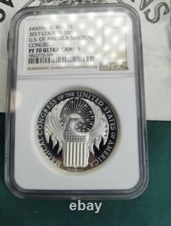 2017 Cook Islands $5 Fantastic Beasts Magical Congress NGC PF70 Ultra Cameo E104