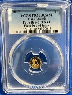 2017 Cook Islands $5 Gold Pope Benedict XVI PCGS PR70DCAM FDI