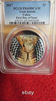 2017 Cook Islands $5 MAGNIFICENT LIFE Cobra PCGS PR69 DCAM Silver