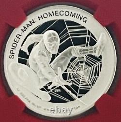 2017 Cook Islands $5 Proof Spider-man Homecoming Silver Ngc Pf70ucam 3,942/5000