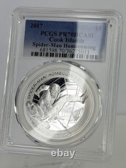 2017 Cook Islands $5 SpiderMan Homecoming 1oz Silver PCGS PR70 DCAM