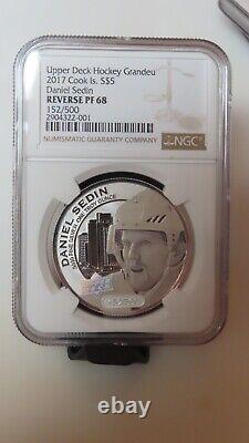 2017 Cook Islands Daniel Sedin Upper Deck. 9999 NGC REVERS Proof PR68 NHL Hockey