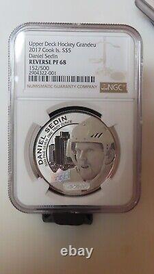 2017 Cook Islands Daniel Sedin Upper Deck. 9999 NGC REVERS Proof PR68 NHL Hockey