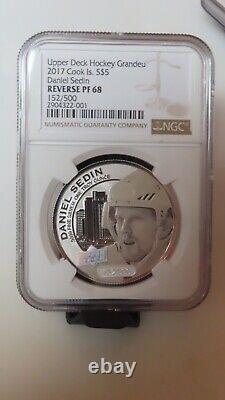 2017 Cook Islands Daniel Sedin Upper Deck. 9999 NGC REVERS Proof PR68 NHL Hockey