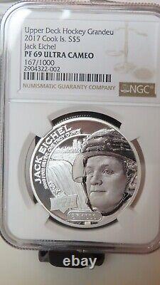 2017 Cook Islands Jack Eichel Upper Deck 1oz. 9999 AG NGC Proof PR69 NHL Hockey