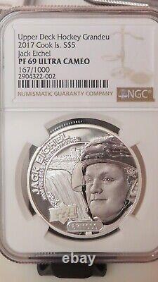 2017 Cook Islands Jack Eichel Upper Deck 1oz. 9999 AG NGC Proof PR69 NHL Hockey