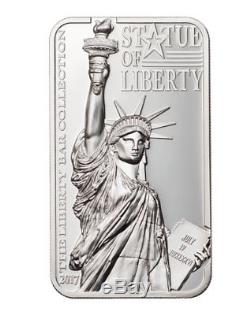 2017 Cook Islands Liberty Bar Statue Liberty HR 2 oz. Silver Proof $10 SKU47895