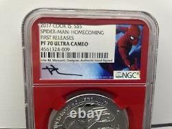 2017 Cook Islands Marvel Spiderman Homecoming NGC PF70 MERCANTI FIRST RELEASES