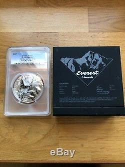 2017 Cook Islands Mt. Everest 5 Oz Silver First Day Of Issue $25 Pcgs Ms70