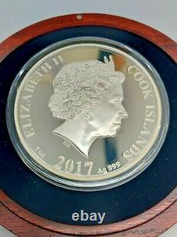 2017 Cook Islands Proof 5 Oz Fine Silver Coin 200th Anniversary Of The Bicycle