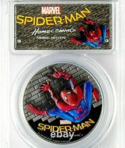 2017 Cook Islands SPIDERMAN Homecoming PR69 DCAM FDOI Silver Proof Coin