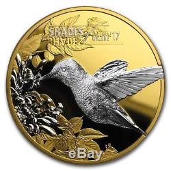 2017 Cook Islands Silver $5 Hummingbird Gilt PF70 UC ER NGC Coin #001 RARE