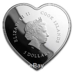 2017 Cook Islands Silver Happy Valentine's Day Swarovski Elements Coin