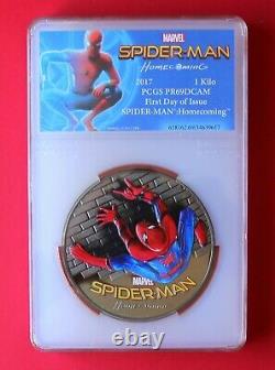 2017 Cook Islands Spider-Man Homecoming Proof 1 Kilo Silver PCGS PR69 FDI, RARE