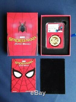 2017 Cook Islands Spider-man $200 Gold 1 Oz Ngc Pf 70 First Stan Lee Auto #/250