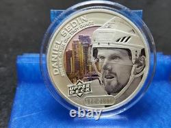 2017 Cook Islands Upper Deck Colorized Daniel Sedin 1 Oz Silver Round 966