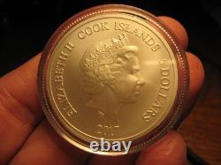 2017 Cook Islands Upper Deck Hockey Dylan Larkin 1 Troy Oz. 999 Silver Coin