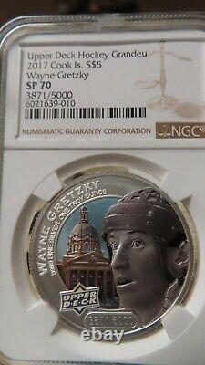 2017 Cook Islands Wayne Gretzky / Upper Deck. 9999 coin NGC SP Specimen 70 POP 5