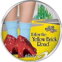 2017 Cook Islands Wizard of Oz Silver Coin with Swarovski Crystals Ruby Slippers