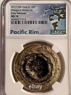 2017 Gilt Chergach Meteorite Ngc Ms70 Minted For The Cook Isl Only 33 Coins Ms70