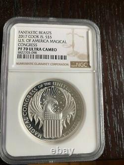 2017 NGC $5 Cook Islands Fantastic Beasts Magical Congress Silver Proof PF70 UC