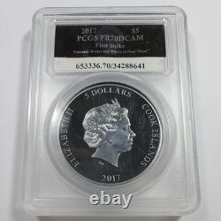 2017 PCGS PR70 DCAM- Cook Islands Silver Fantastic Beasts $5 Coin #58460A