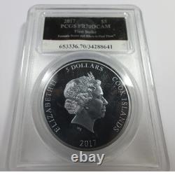 2017 PCGS PR70 DCAM- Cook Islands Silver Fantastic Beasts $5 Coin #58460A