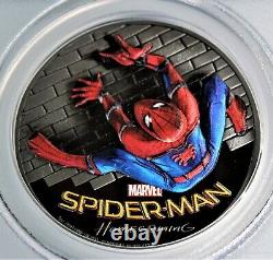 2017 PR69 Deep Cameo SPIDERMAN 1st day of issue 1 oz. 999 silver coin- Marvel