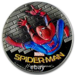 2017 PR69 Deep Cameo SPIDERMAN 1st day of issue1 oz. 999 silver coin Marvel COA