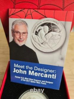 2017 Spider-Man Homecoming Cook Islands 1oz Silver Proof Coin Mercanti