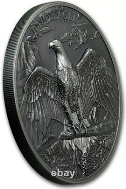 2018 1 Oz Silver $5 Cook Islands Animals BALD EAGLE PCGS MS69 FDOI Antiqued Coin