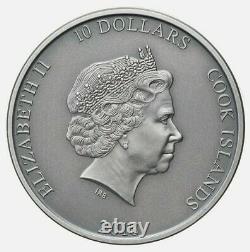 2018 2 Oz Silver $10 Cook Island SHIELD OF ATHENA Aegis Mythology MS69 FDOI Coin