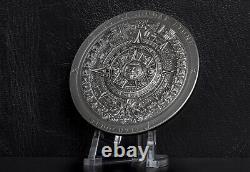 2018 20$ Archeology Symbolism AZTEC CALENDAR STONE MS70 FDOI 3 Oz Silver Coin