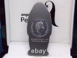 2018 $20 Cook Islands EMPEROR PENGUIN 88g. 999 SILVER Antique Finish Box & COA