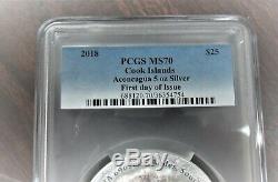 2018 $25 Cook Islands 7 Summits Aconcagua 5oz. 999 Silver Coin PCGS MS70 FD V8