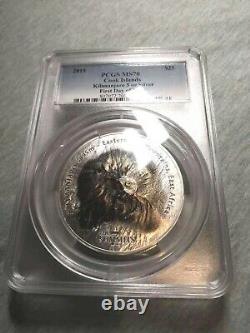 2018 $25 Cook Islands 7 Summits Kilimanjaro 5oz. 999 Silver Coin PCGS MS70 FD