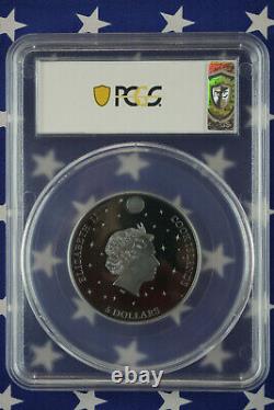 2018 $5 Cook Island 1oz. 999 Silver Black Proof Eagle Owl PCGS PR70 FDI COA+Box