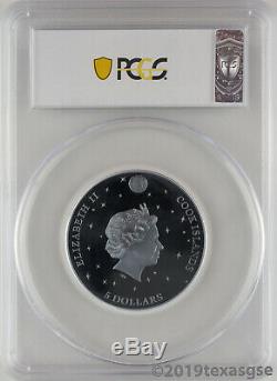 2018 $5 Cook Islands 1oz Silver Black Proof Eagle Owl PR70 First Day