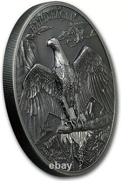 2018 $5 Cook Islands Animals BALD EAGLE PCGS MS69 FDOI Antiqued 1 Oz Silver Coin