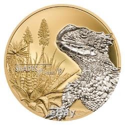 2018 CI Shades Nature Sungazer Lizard 1oz Silver Gilt $5 Proof OGP SKU53325