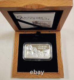 2018 Cook Islands $10 Mount Mt Rushmore 2 oz. 999 Fine Silver Bar withOGP