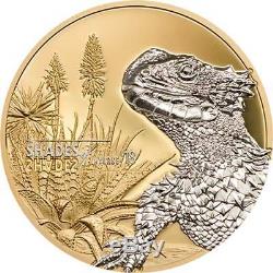 2018 Cook Islands 25 Gram Shades of Nature Sun Gazer Lizard Silver Proof Coin