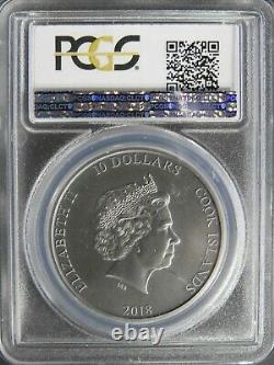 2018 Cook Islands Ag $10 Shield of Athena FDOI PCGS MS70 Medusa RGUTH042/027/012